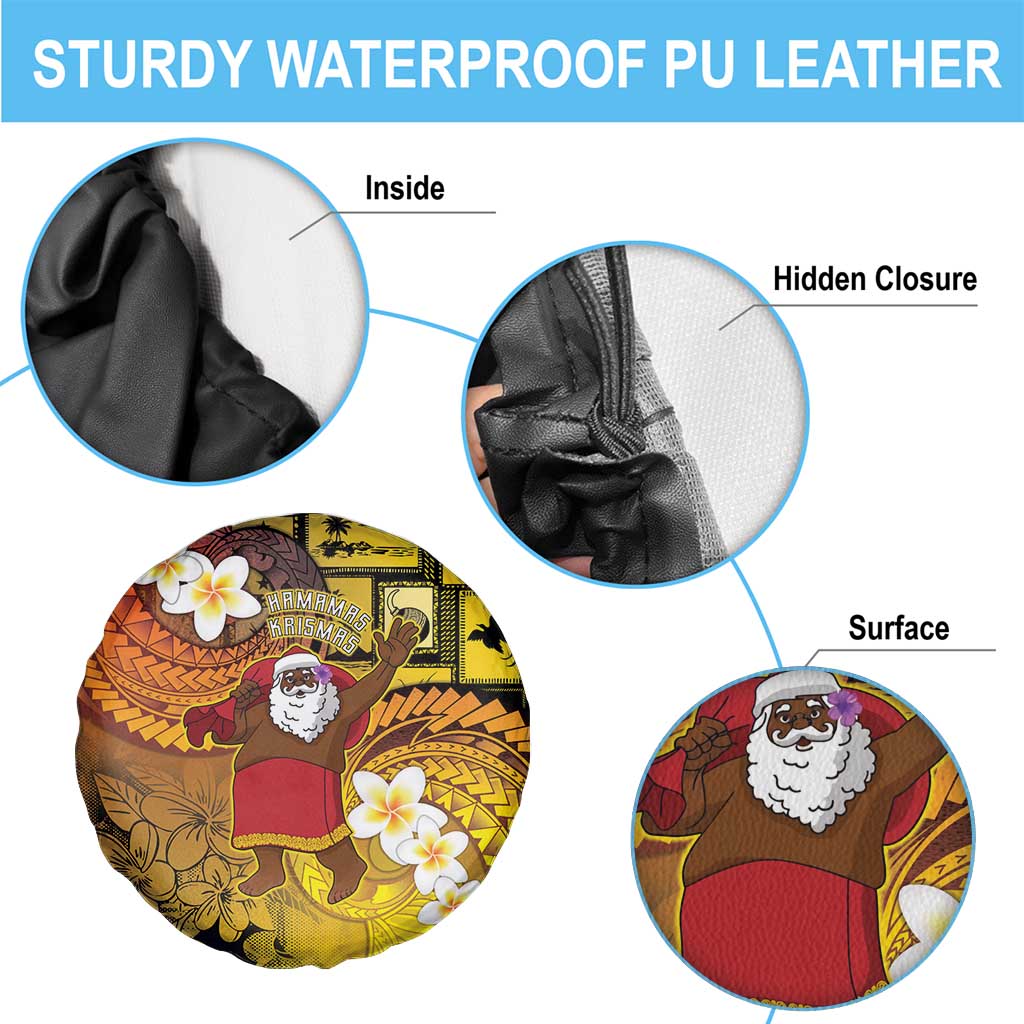 Papua New Guinea Retro Christmas Spare Tire Cover Hamamas Krismas - Polynesian Pride