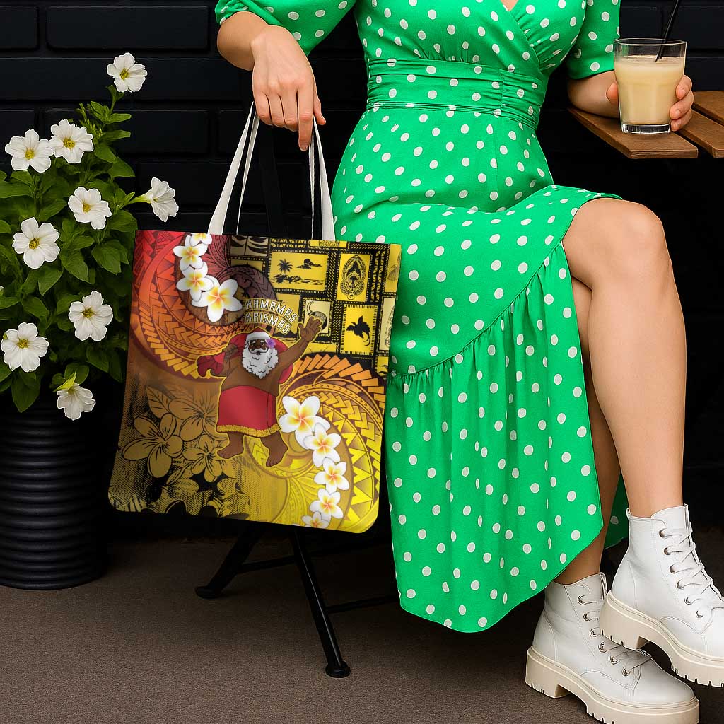 Papua New Guinea Retro Christmas Tote Bag Hamamas Krismas - Polynesian Pride