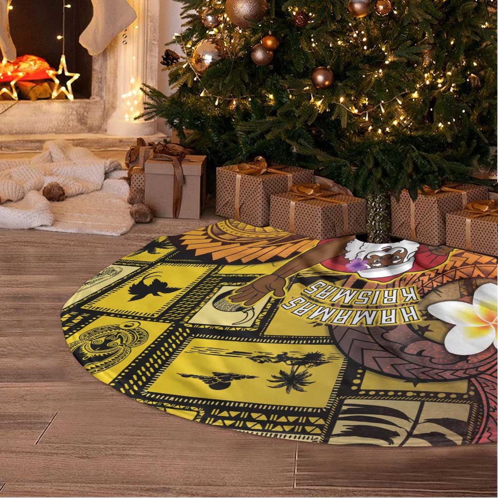 Papua New Guinea Retro Christmas Tree Skirt Hamamas Krismas - Polynesian Pride