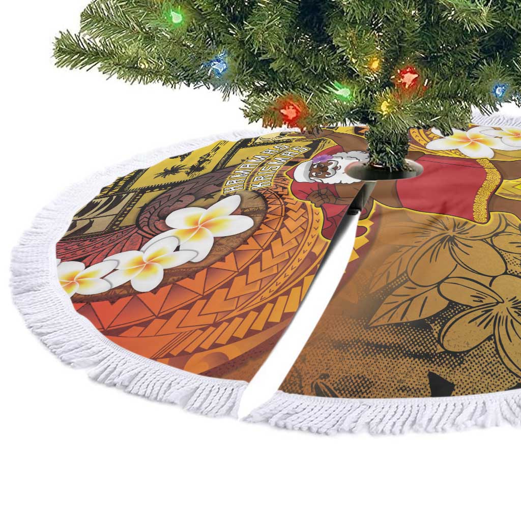 Papua New Guinea Retro Christmas Tree Skirt Hamamas Krismas - Polynesian Pride