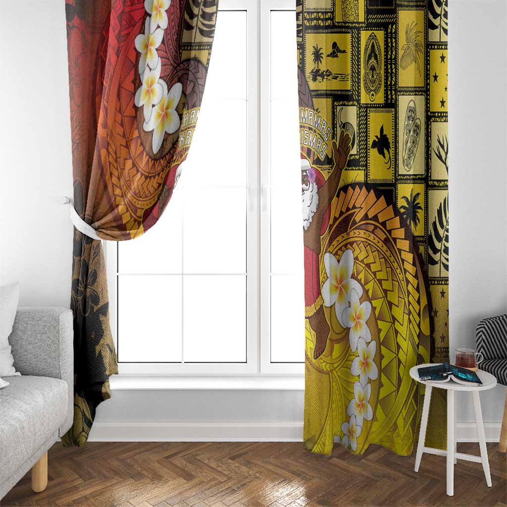 Papua New Guinea Retro Christmas Window Curtain Hamamas Krismas - Polynesian Pride