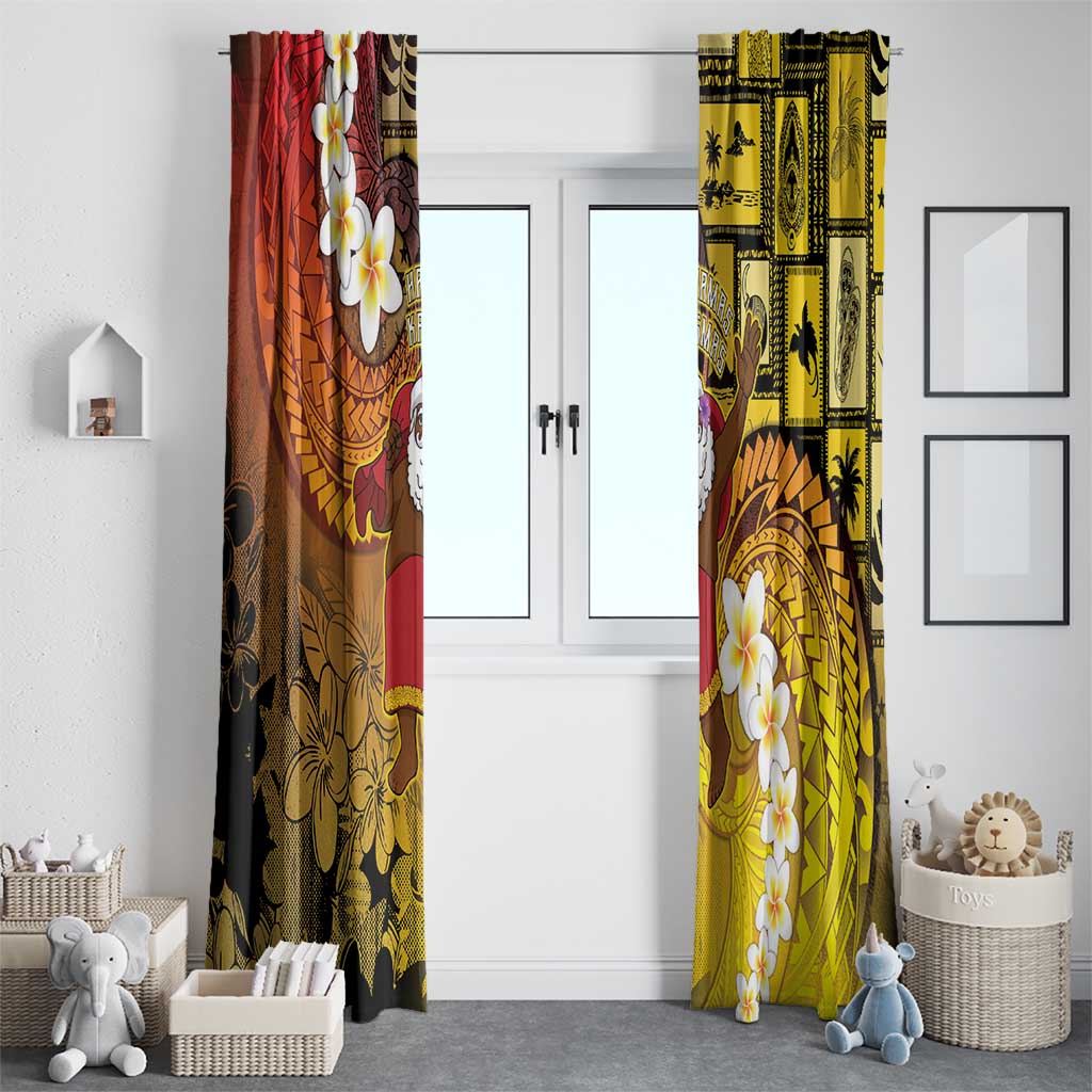 Papua New Guinea Retro Christmas Window Curtain Hamamas Krismas - Polynesian Pride