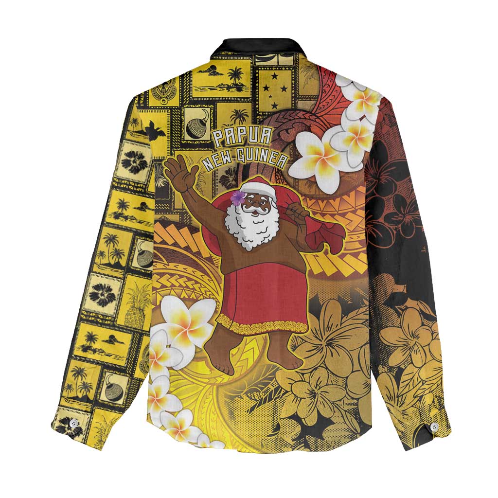 Papua New Guinea Retro Christmas Women Casual Shirt Hamamas Krismas - Polynesian Pride