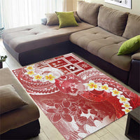 Tonga Christmas Area Rug Kilisimasi Fiefia Retro Style Red - Polynesian Pride