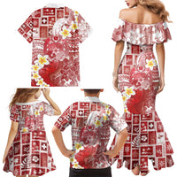 Tonga Christmas Family Matching Mermaid Dress and Hawaiian Shirt Kilisimasi Fiefia Retro Style Red - Polynesian Pride