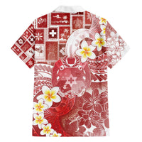 Tonga Christmas Family Matching Off The Shoulder Long Sleeve Dress and Hawaiian Shirt Kilisimasi Fiefia Retro Style Red - Polynesian Pride