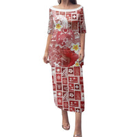 Tonga Christmas Family Matching Puletasi and Hawaiian Shirt Kilisimasi Fiefia Retro Style Red - Polynesian Pride