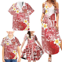 Tonga Christmas Family Matching Summer Maxi Dress and Hawaiian Shirt Kilisimasi Fiefia Retro Style Red - Polynesian Pride