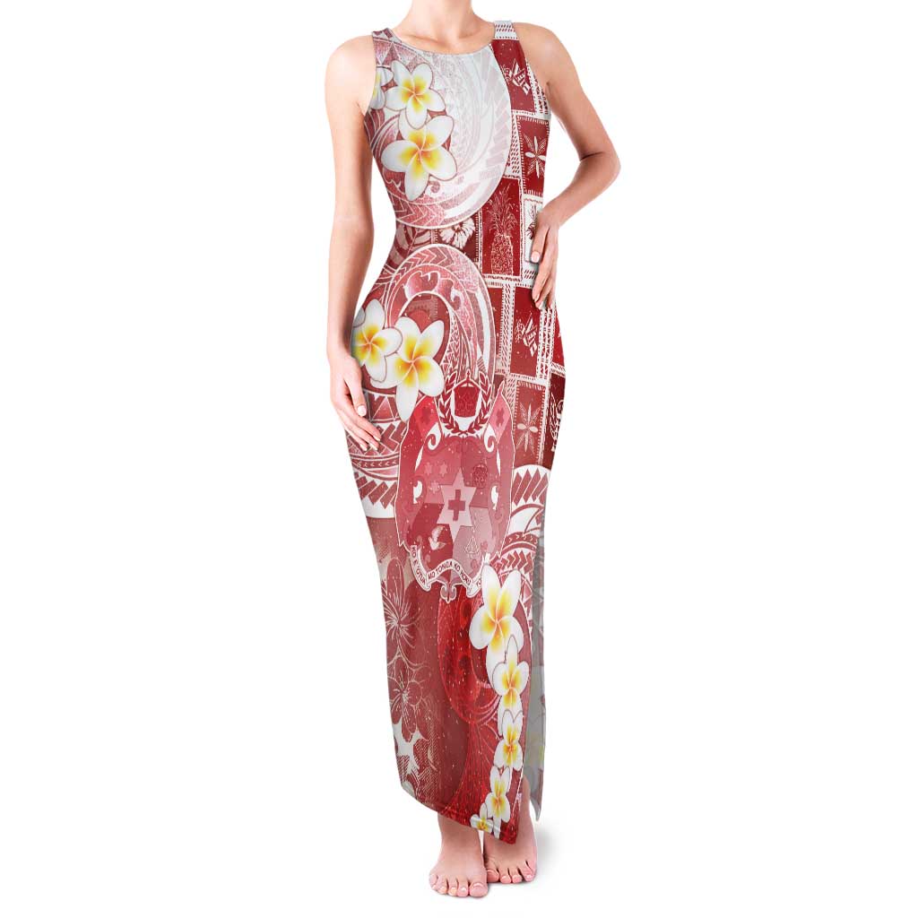 Tonga Christmas Family Matching Tank Maxi Dress and Hawaiian Shirt Kilisimasi Fiefia Retro Style Red - Polynesian Pride