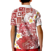 Tonga Christmas Kid Polo Shirt Kilisimasi Fiefia Retro Style Red - Polynesian Pride
