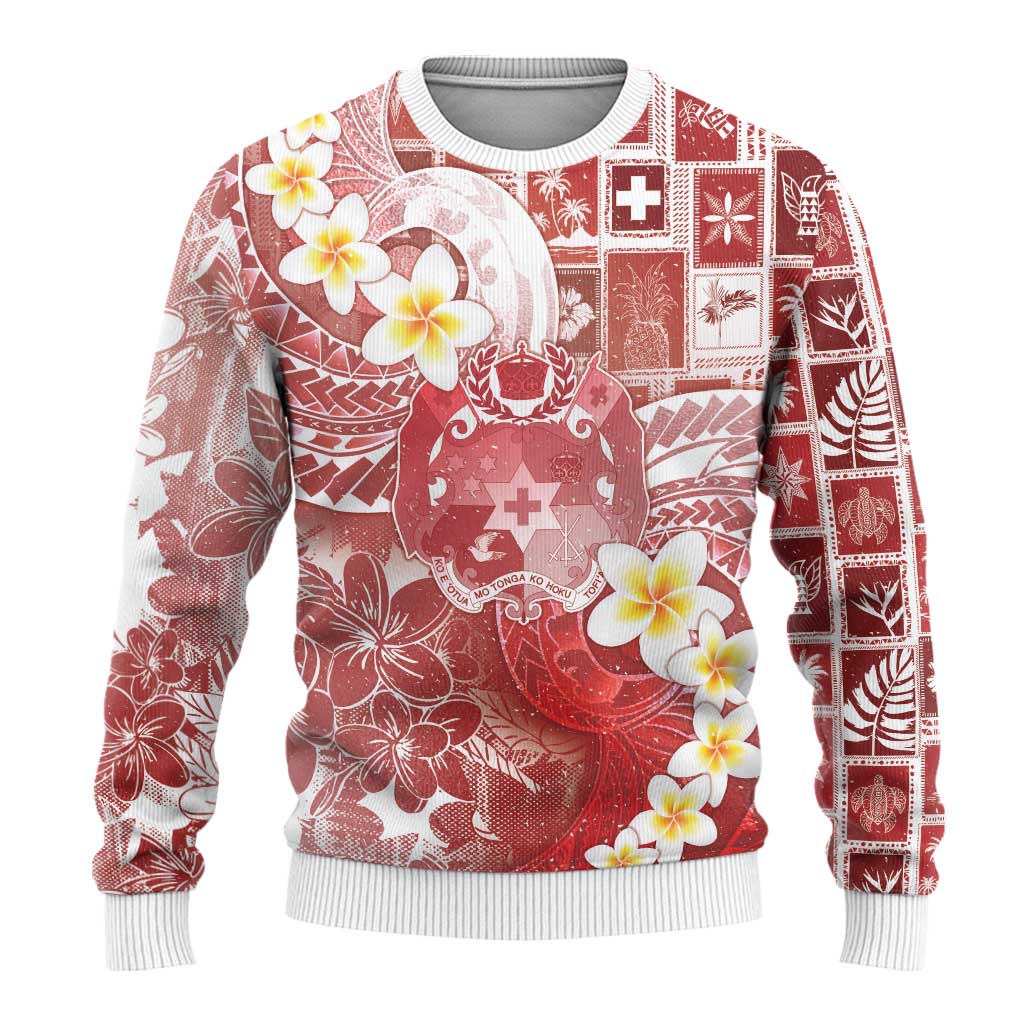Tonga Christmas Ugly Christmas Sweater Kilisimasi Fiefia Retro Style Red - Polynesian Pride