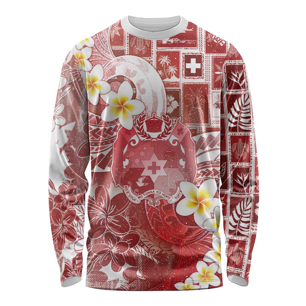 Tonga Christmas Long Sleeve Shirt Kilisimasi Fiefia Retro Style Red - Polynesian Pride