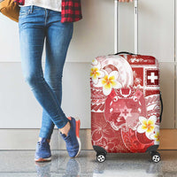 Tonga Christmas Luggage Cover Kilisimasi Fiefia Retro Style Red - Polynesian Pride