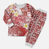 Tonga Christmas Pajama Set Kilisimasi Fiefia Retro Style Red - Polynesian Pride