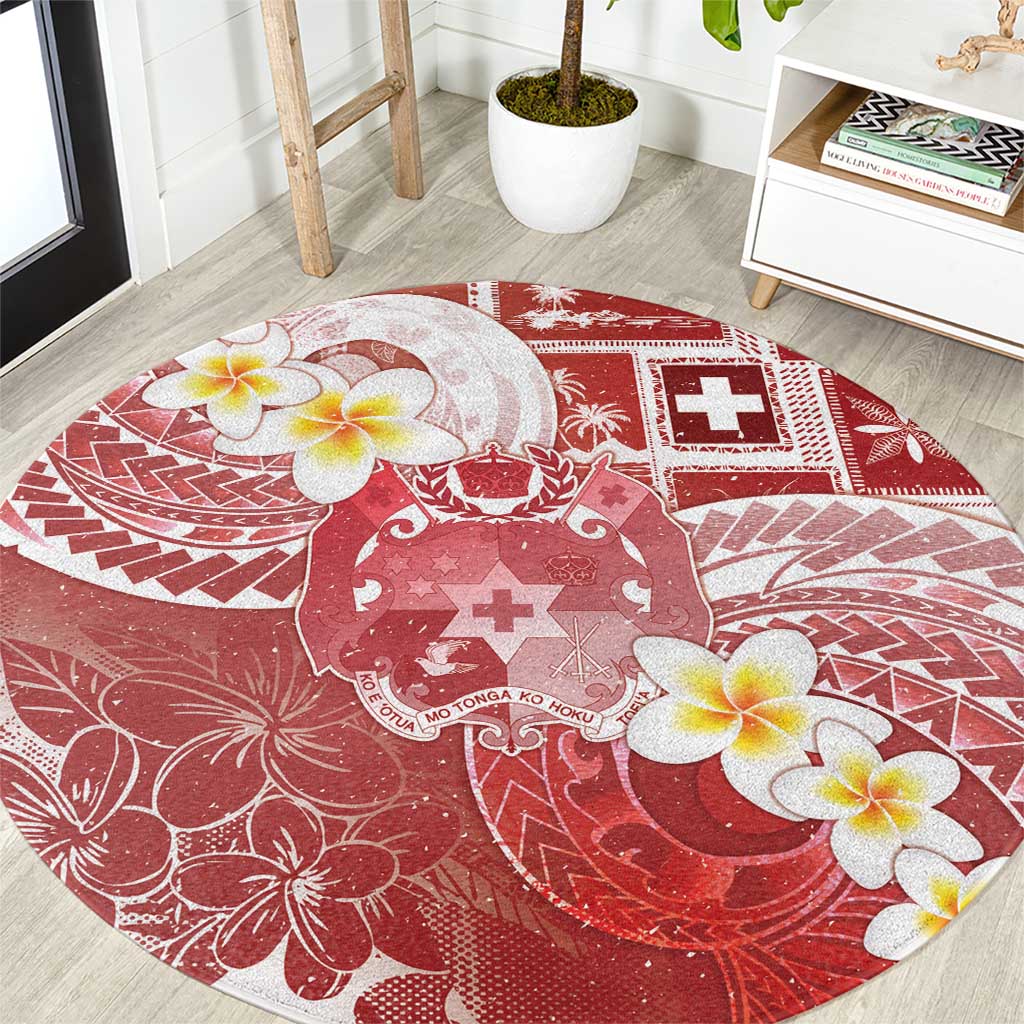 Tonga Christmas Round Carpet Kilisimasi Fiefia Retro Style Red - Polynesian Pride