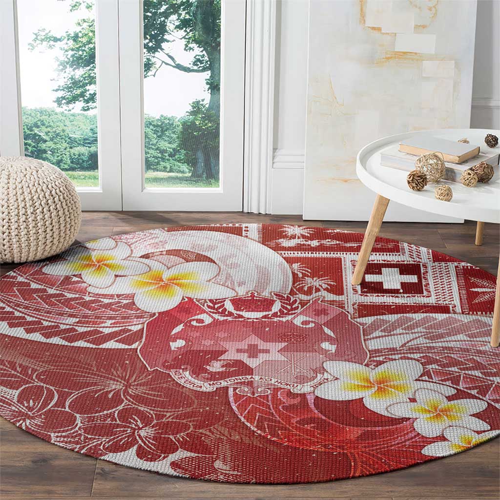 Tonga Christmas Round Carpet Kilisimasi Fiefia Retro Style Red - Polynesian Pride