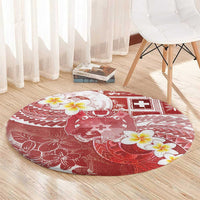 Tonga Christmas Round Carpet Kilisimasi Fiefia Retro Style Red - Polynesian Pride