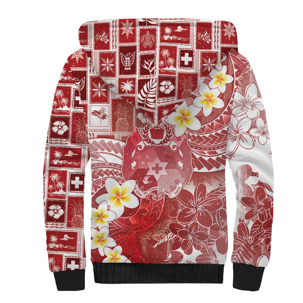 Tonga Christmas Sherpa Hoodie Kilisimasi Fiefia Retro Style Red - Polynesian Pride