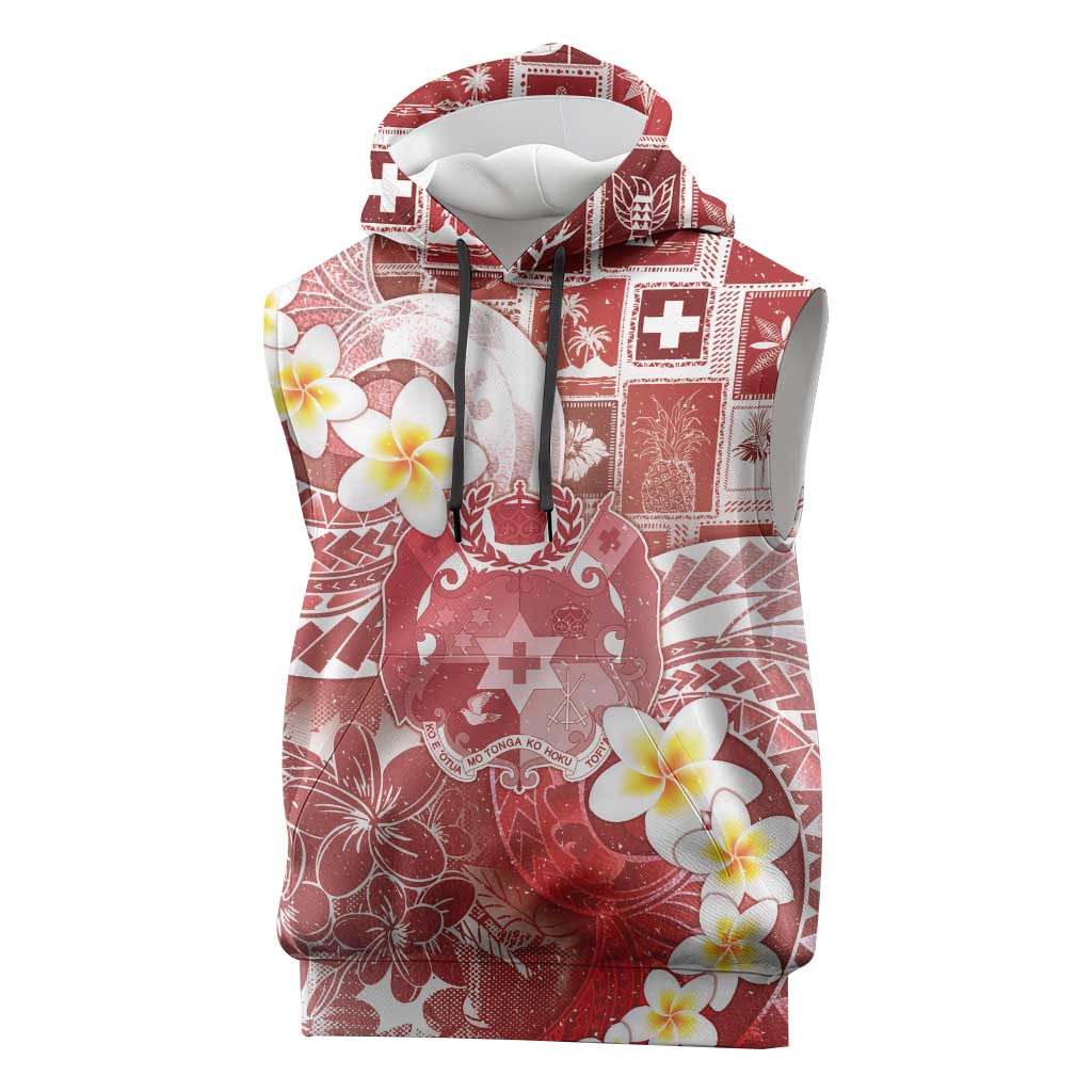 Tonga Christmas Sleeveless Hoodie Kilisimasi Fiefia Retro Style Red - Polynesian Pride