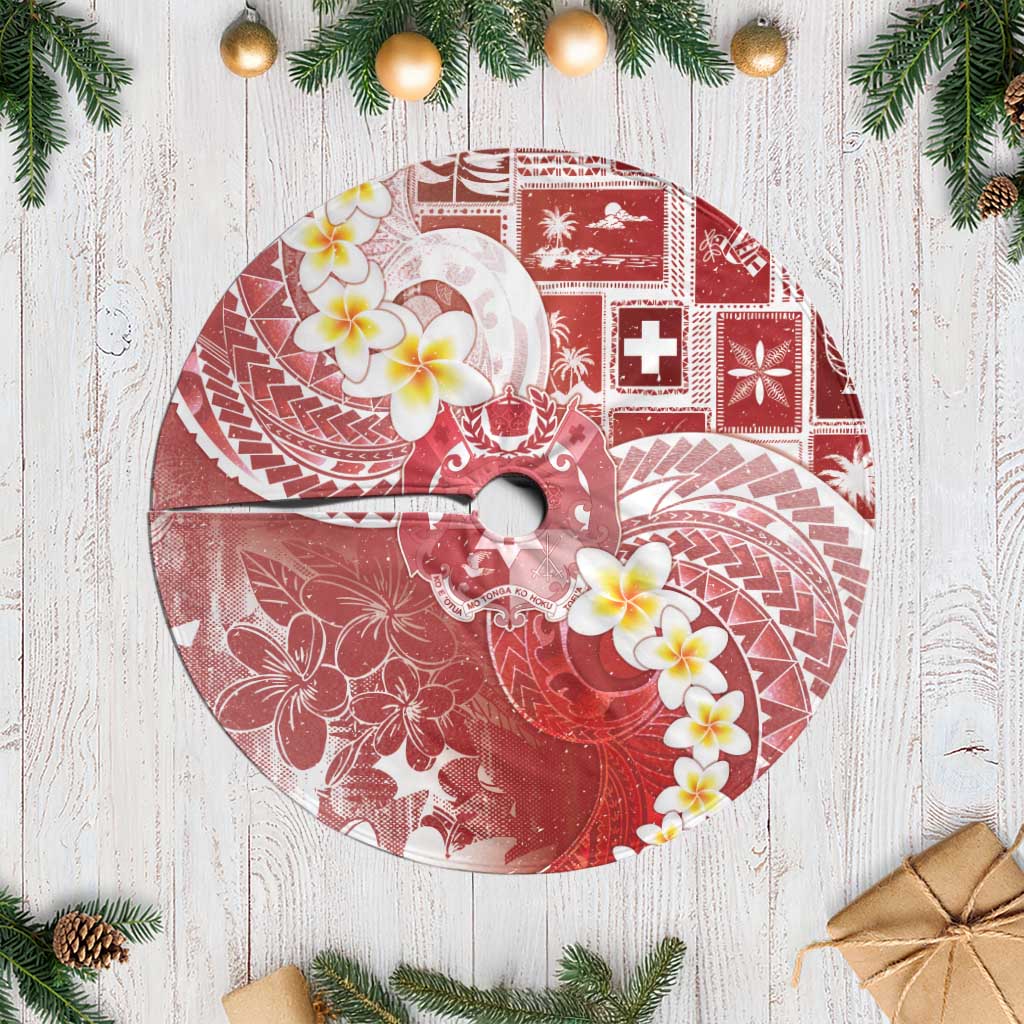 Tonga Christmas Tree Skirt Kilisimasi Fiefia Retro Style Red - Polynesian Pride