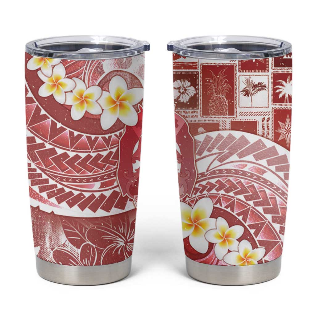 Tonga Christmas Tumbler Cup Kilisimasi Fiefia Retro Style Red - Polynesian Pride