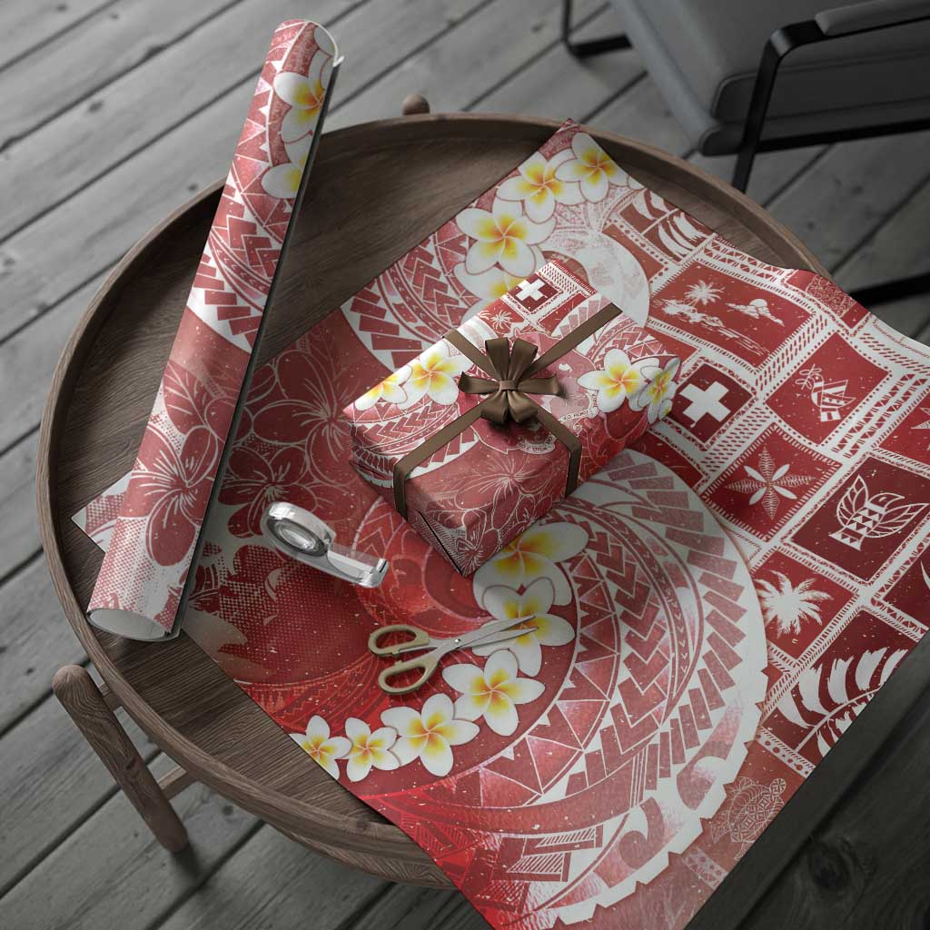Tonga Christmas Wrapping Paper Kilisimasi Fiefia Retro Style Red - Polynesian Pride