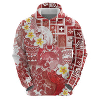 Tonga Christmas Zip Hoodie Kilisimasi Fiefia Retro Style Red - Polynesian Pride