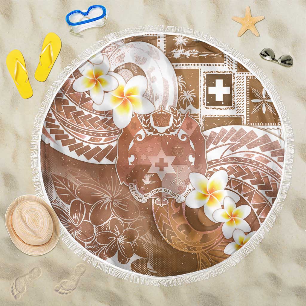 Tonga Christmas Beach Blanket Kilisimasi Fiefia Retro Style Brown - Polynesian Pride