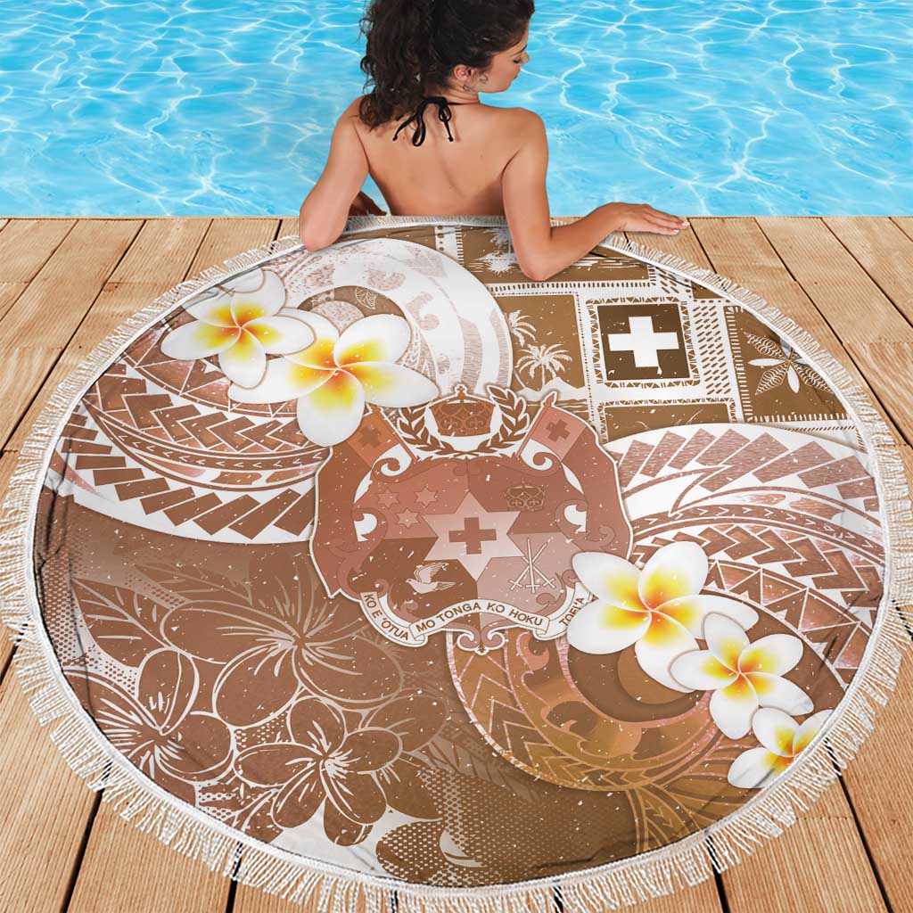 Tonga Christmas Beach Blanket Kilisimasi Fiefia Retro Style Brown - Polynesian Pride