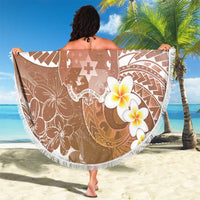 Tonga Christmas Beach Blanket Kilisimasi Fiefia Retro Style Brown - Polynesian Pride