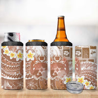 Tonga Christmas 4 in 1 Can Cooler Tumbler Kilisimasi Fiefia Retro Style Brown - Polynesian Pride