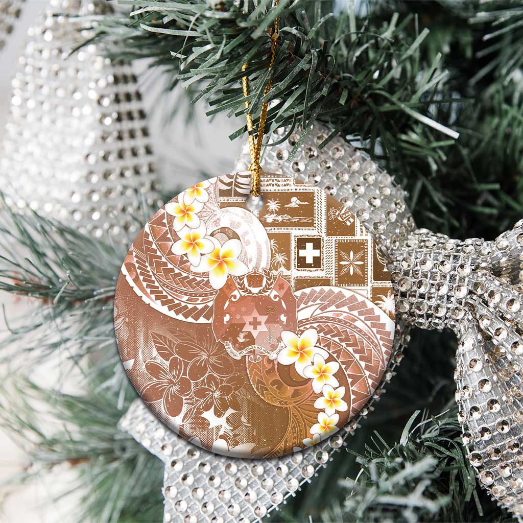 Tonga Christmas Ceramic Ornament Kilisimasi Fiefia Retro Style Brown - Polynesian Pride