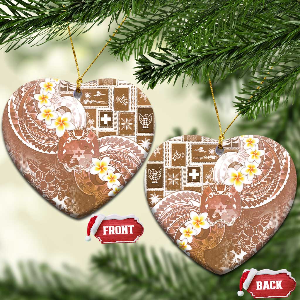 Tonga Christmas Ceramic Ornament Kilisimasi Fiefia Retro Style Brown - Polynesian Pride