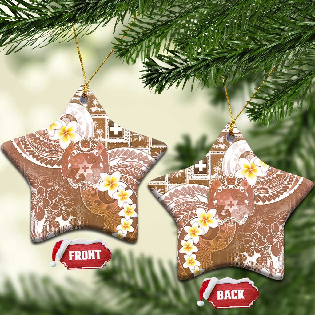 Tonga Christmas Ceramic Ornament Kilisimasi Fiefia Retro Style Brown - Polynesian Pride