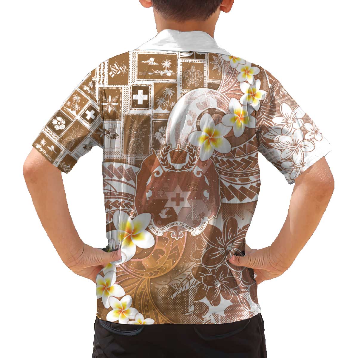 Tonga Christmas Family Matching Off The Shoulder Long Sleeve Dress and Hawaiian Shirt Kilisimasi Fiefia Retro Style Brown - Polynesian Pride