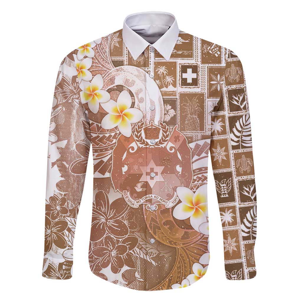 Tonga Christmas Family Matching Tank Maxi Dress and Hawaiian Shirt Kilisimasi Fiefia Retro Style Brown - Polynesian Pride