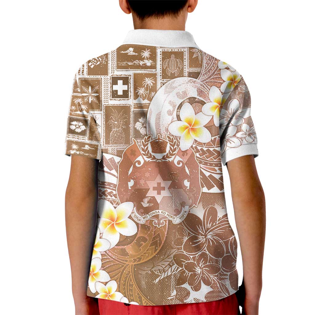 Tonga Christmas Kid Polo Shirt Kilisimasi Fiefia Retro Style Brown - Polynesian Pride