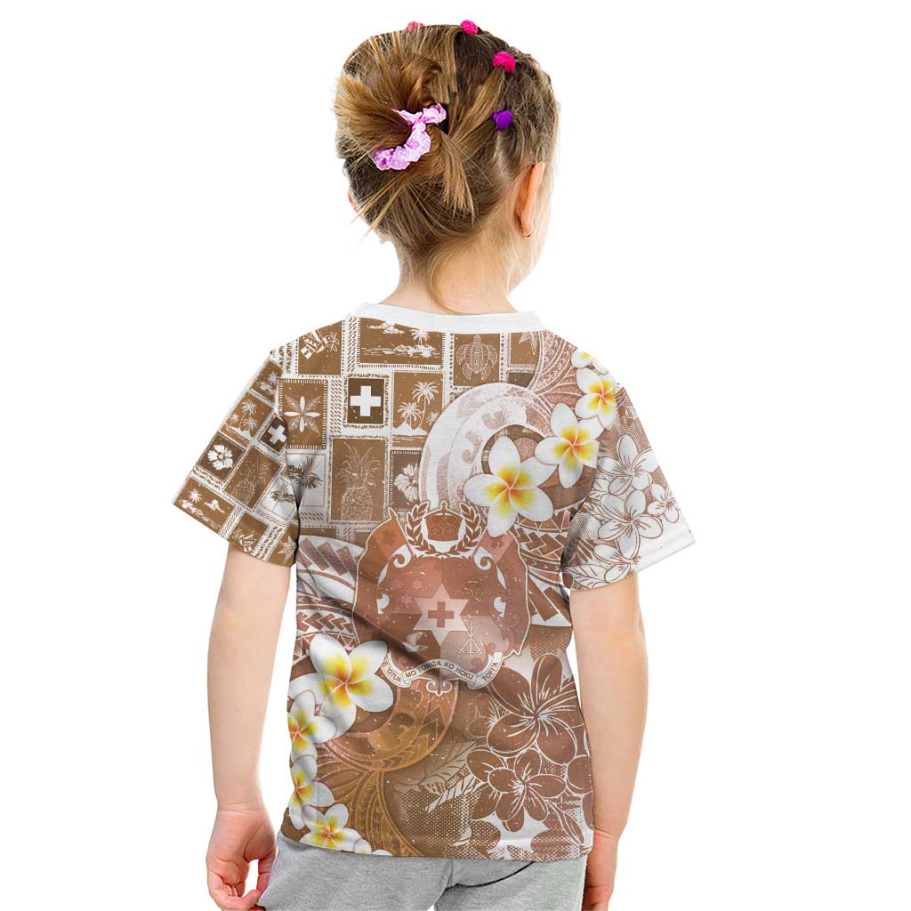 Tonga Christmas Kid T Shirt Kilisimasi Fiefia Retro Style Brown - Polynesian Pride
