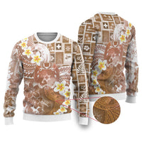 Tonga Christmas Ugly Christmas Sweater Kilisimasi Fiefia Retro Style Brown - Polynesian Pride