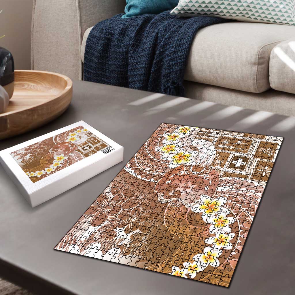 Tonga Christmas Puzzle Kilisimasi Fiefia Retro Style Brown - Polynesian Pride