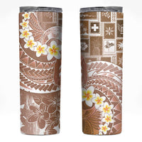 Tonga Christmas Skinny Tumbler Kilisimasi Fiefia Retro Style Brown - Polynesian Pride