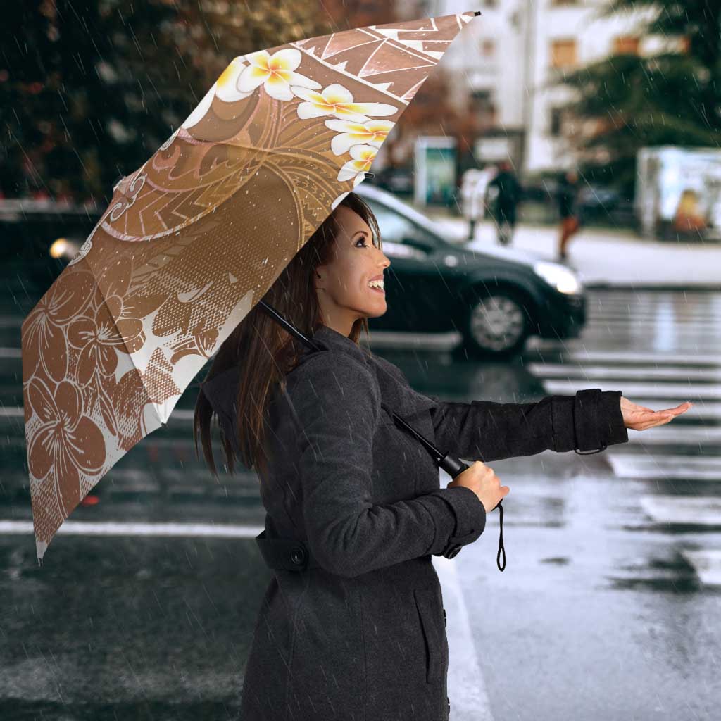 Tonga Christmas Umbrella Kilisimasi Fiefia Retro Style Brown - Polynesian Pride