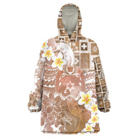 Tonga Christmas Wearable Blanket Hoodie Kilisimasi Fiefia Retro Style Brown - Polynesian Pride