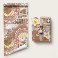 Tonga Christmas Wrapping Paper Kilisimasi Fiefia Retro Style Brown - Polynesian Pride