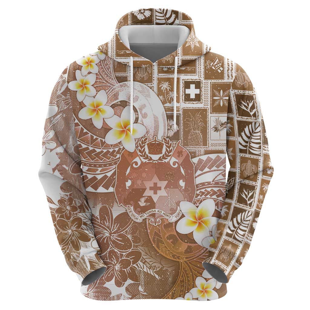 Tonga Christmas Zip Hoodie Kilisimasi Fiefia Retro Style Brown - Polynesian Pride