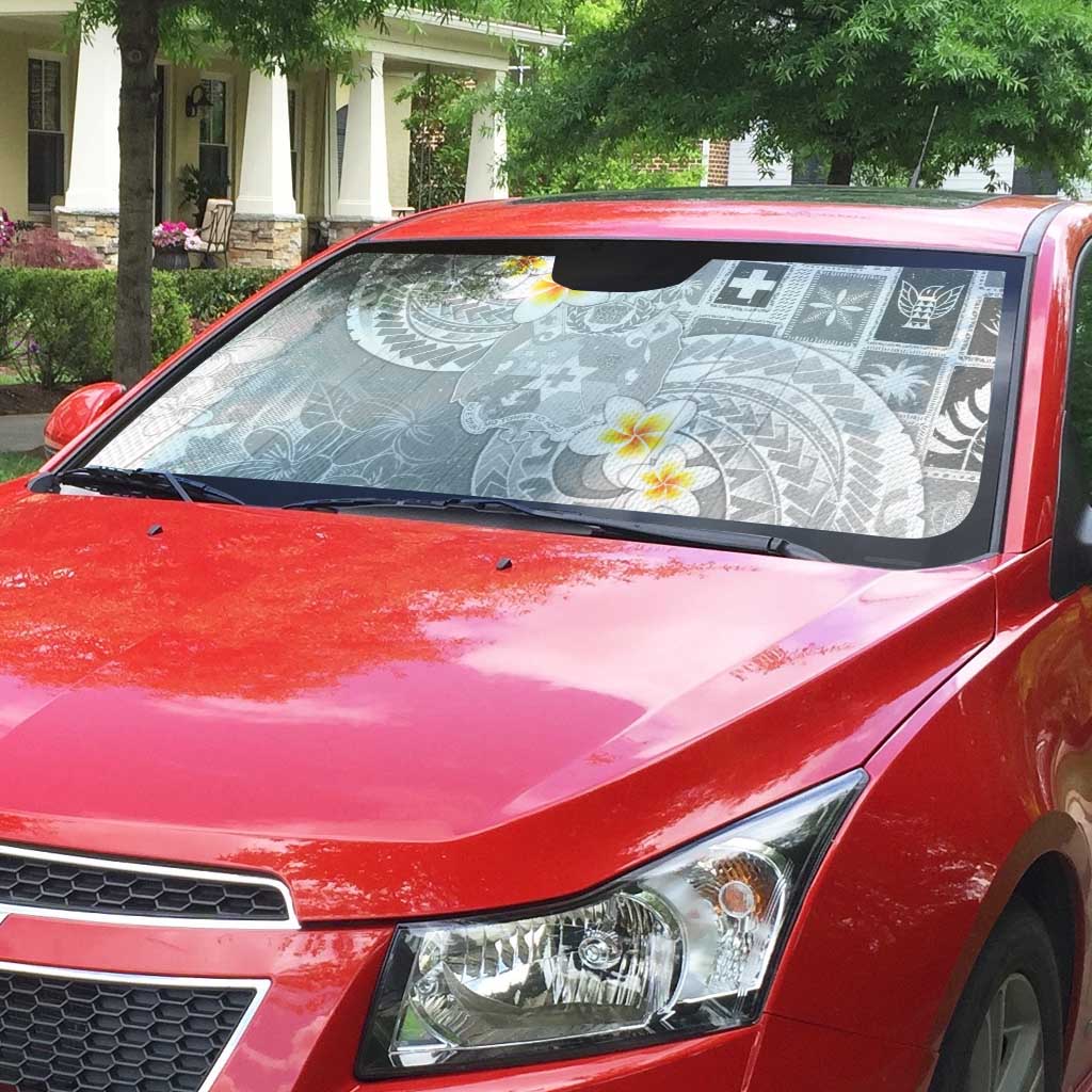 Tonga Christmas Auto Sun Shade Kilisimasi Fiefia Retro Style White - Polynesian Pride