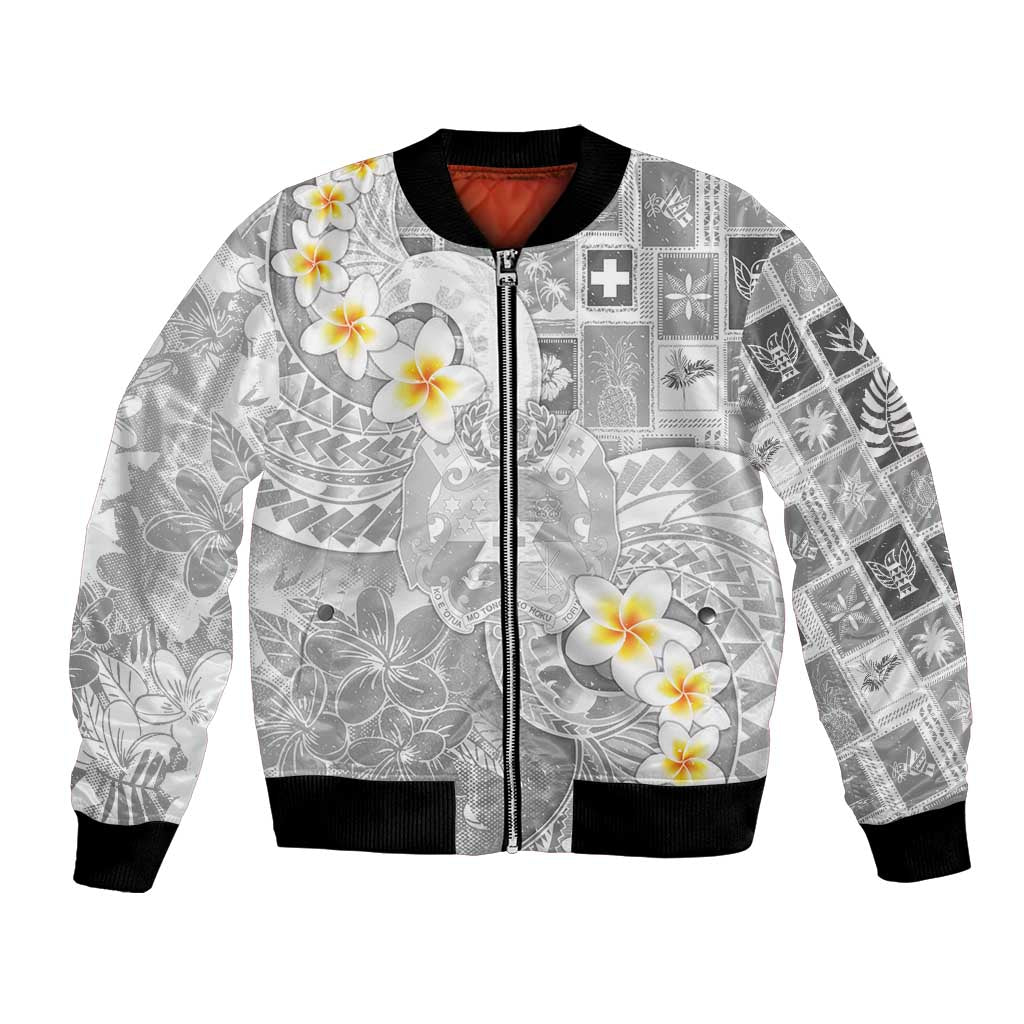 Tonga Christmas Bomber Jacket Kilisimasi Fiefia Retro Style White - Polynesian Pride