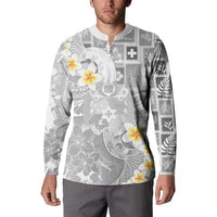 Tonga Christmas Button Sweatshirt Kilisimasi Fiefia Retro Style White - Polynesian Pride