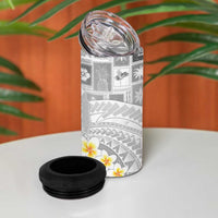 Tonga Christmas 4 in 1 Can Cooler Tumbler Kilisimasi Fiefia Retro Style White - Polynesian Pride