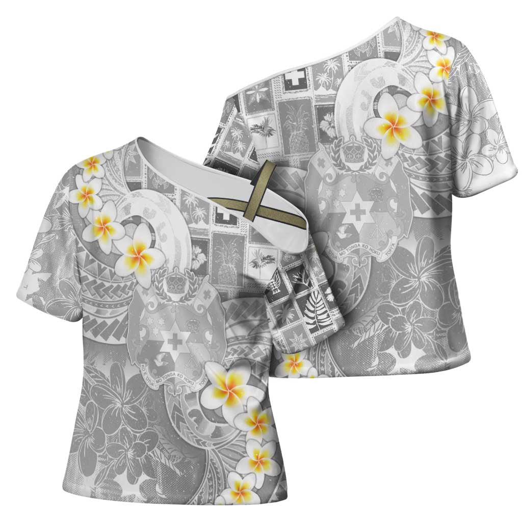 Tonga Christmas Cross Shoulder Shirt Kilisimasi Fiefia Retro Style White - Polynesian Pride